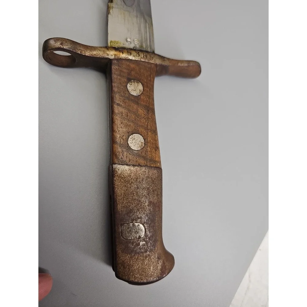 Rare New WWI Swiss Model 1914 Sawback Schmidt Rubin Bayonet H.S. Hans Steimer